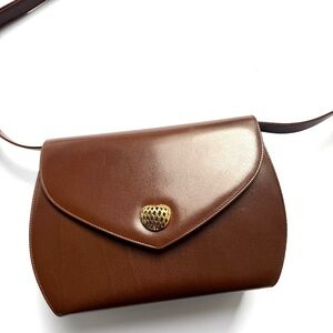 Vintage Salvatore Ferragamo Brown Leather Crossbody Bag